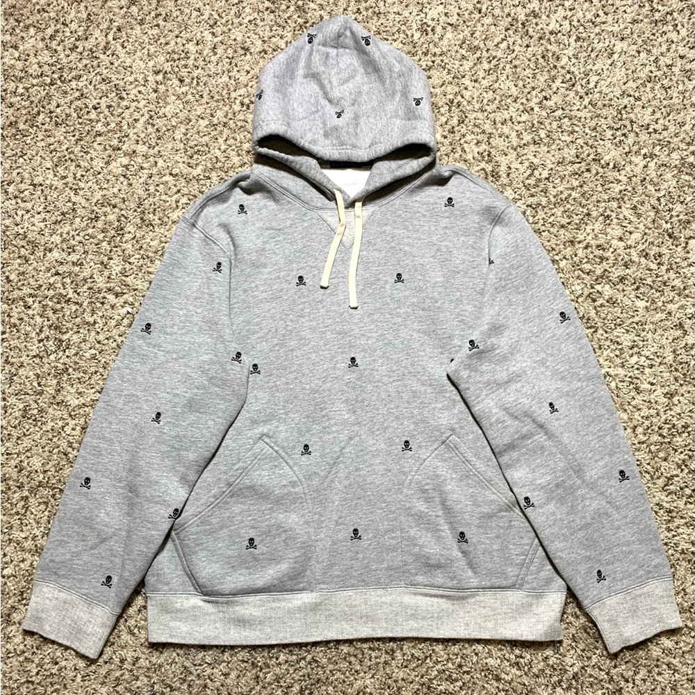 Polo Ralph Lauren Skull & Crossbones Fleece Hoodie Gray / Black - Size XL